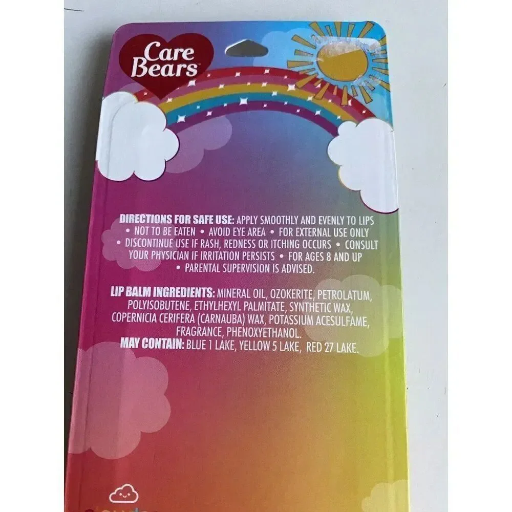 Taste Beauty CARE BEARS 10 Flavored Lip Balms Set Cherry Honey‎ Vanilla NEW